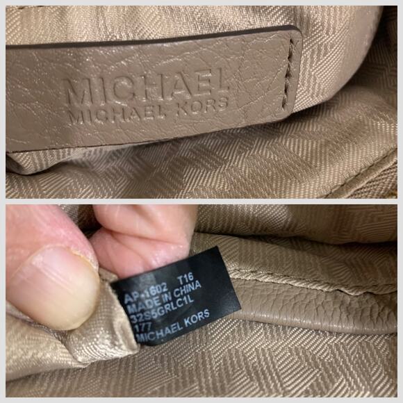 MICHAEL KORS BEDFORD Mushroom Pebbled Leather Slim Flat Crossbody Messenger Bag - Picture 11 of 16